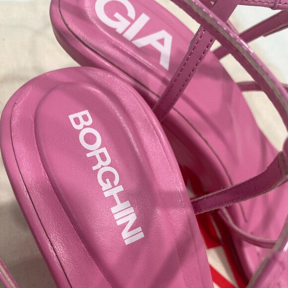 Gia Borghini Pink Leather Sandal Heels - Picture 1 of 11